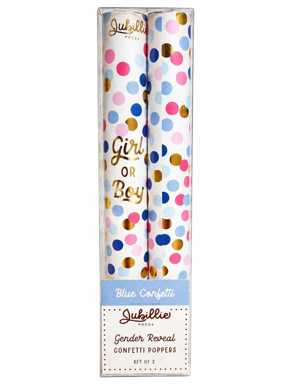 New! Gender Reveal Confetti Poppers Set of 2 - Baby Boy! Blue Confetti 🎉🎉